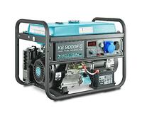 Könner&Söhnen KS 9000E G Generatore dual fuel 6500W, GPL/benzina | Gruppo elettrogeno con avviamento manuale/elettrico, 1x16A, 1x32A, AVR, protezione cortocircuito, cantiere