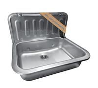 kör4u Beccuccio 50 cm, in robusto acciaio inox per cantina, lavanderia, giardino, lavello, tappo di scarico incluso