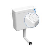 kör4u Cassetta di risciacquo a 2 quantità, 6/9 litri, colore bianco, per risparmiare acqua, universale, con valvola di riempimento e accessori per un facile montaggio