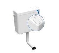 kör4u Cassetta WC bianca, 9 litri, funzione start-stop per regolare la quantità di risciacquo, set completo