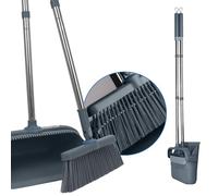 kör4u Set scopa e paletta con testa girevole a 180° e manico ergonomico, ideale per casa, ufficio, peli di animali e pavimenti duri