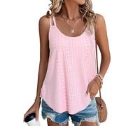 Koerye Canotta Estiva da Donna Casual Senza Maniche Camicette Spaghetti Strap Base Tank Top Basic Camicette Canotta Maglietta Tops(Rosa,M)