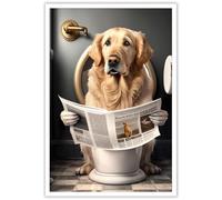 KOEUIRW Divertente decorazione da parete in bianco e nero con scritta "Golden Retriever", decorazione da parete, stile moderno, stile estetico, per 40,6 x 61 cm, senza cornice