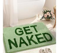 KOEXM Get Naked - Tappetino da bagno in morbida microfibra antiscivolo, 40,6 x 61 cm, colore: verde salvia, divertente decorazione per appartamenti, lavabile in lavatrice