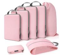 Koffer Organizer Set mit Kompression [7-teilig] - SOLEDI Packing Cubes Mehr Platz Sparen - Travel Organizer für Koffer und Rucksack - Extra Leichte Kleidertaschen, Reise Organizer, Packwürfel