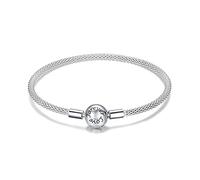 KOFORD 925 Sterling Silver Classic Love Forever Braccialetti a Catena Serpente for Le Donne Charm Bead Gioielli Fai da Te 17CM 19CM 1Pcs (Size : 17CM)