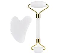 KOFORD Massaggio Viso Rullo di Giada Giada Bianca Pietra Naturale Gua Sha Sollevamento più Sottile Rughe Doppio Mento Rimozione Cura della Bellezza Strumenti Dimagranti 1 Pz