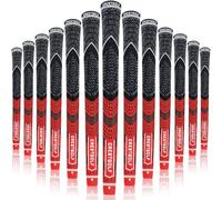 KOFULL Set di 13 manici per mazze da golf di medie dimensioni, in filo di carbonio, con cordino in ferro e legno, colore: rosso