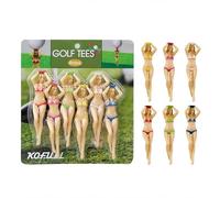KOFULL Tee da golf, design a figura originale, accessori per pratica da golf, in plastica multicolore, confezione da 6, decorazione per giochi di campo da golf