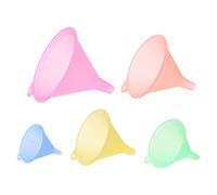 KOFUN - Imbuto in plastica, 5 pezzi di imbuto in plastica variopinto piccolo, medio, varietà di olio liquido da cucina set