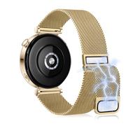 KoGiio 18mm Cinturino per Huawei Watch GT5 / GT4 41mm/Garmin Venu 3S/Forerunner 265S/255S Music/255S, Doppia Fibbia Magnetica, Rete Metallo Magnetico Watch Band Oro