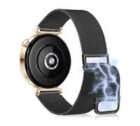 KoGiio 18mm Cinturino per Huawei Watch GT5 / GT4 41mm/Garmin Venu 3S/Forerunner 265S/255S Music/255S, Doppia Fibbia Magnetica, Rete Metallo Magnetico Watch Band Nero