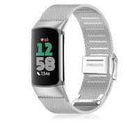KoGiio Cinturino compatibile con Fitbit Charge 6 / Fitbit Charge 5, Chiusura Rete Metallo Cintura Regolabile Watch Band Acciaio Inossidabile Ricambio Cinturino