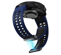 KoGiio Silicone Cinturino QuickFit 26mm per Garmin Descent Mk3i 51mm/ Epix 2 Pro 51mm /tactix 7 AMOLED/Fenix 7X Pro Solar/7X/6X Pro, Uomini Donne Cinghie Sportivo Magnetici Cinturino- Blu/Nero