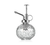 KoGiio Spruzzatore Nebulizzatore in Vetro per Piante, 240ml Bottiglia Spray, Interni Vintage Classico Atomizzatore, per Fiori/Piante/Orchidee Bonsai Trasparente +Testa spray d'argento
