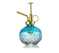 KoGiio Spruzzatore Nebulizzatore in Vetro per Piante, 240ml Bottiglia Spray, Interni Vintage Classico Atomizzatore, per Fiori/Piante/Orchidee Bonsai Blu gradiente+Testa spray dorata
