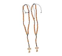 KOGMMYSEVP 2 collane in legno fatte a mano con rosario perline per uomini e donne per occasioni religiose decorazione auto multifunzione accessorio credenza