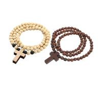 KOGMMYSEVP 2 pezzi collana con ciondolo in legno per uomo stile hip hop gioielli cristiani versatile decorazione del collo vestito regalo premuroso scelta