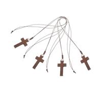 KOGMMYSEVP 4 ciondoli a forma di crocifisso retrò regolabili per uomini e donne in legno naturale leggero gioielli religiosi decorazione pasquale