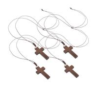 KOGMMYSEVP 4 collane in legno: ciondolo con versi della Bibbia con cordino resistente, per uomini e donne, bomboniere e gioielli religiosi retrò