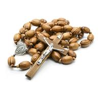 KOGMMYSEVP All'ingrosso Gesù Luminoso 20 mm Pino Perline di Legno Appeso alla Parete Collana Grande Croce Misuratore Chiesa Grande Parete Rosario, Classic