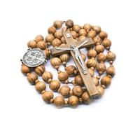 KOGMMYSEVP All'ingrosso Gesù Luminoso 20 mm Pino Perline di Legno Appeso alla Parete Collana Grande Croce Misuratore Chiesa Grande Parete Rosario, Classic
