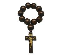 KOGMMYSEVP Braccialetto in legno personalizzabile con rosario per battesimo, con ciondolo a forma di croce, simbolo di Gesù, fede, totem, religioso, cristiano, souvenir, 4.13inch/10.5cm*1.85inch/4.7cm