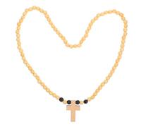 KOGMMYSEVP Collana con ciondolo in legno da uomo, stile rosario, collana con perline in legno, alla moda religiosa unica