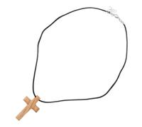 KOGMMYSEVP Collana fatta a mano per ispirazione spirituale, leggera, in legno naturale, gioiello da preghiera per uomini e donne, regalo per cerimonie religiose e