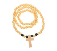 KOGMMYSEVP Collana in legno da uomo con perline rosario in materiale di legno, vestibilità comoda, per occasioni casual e religiose