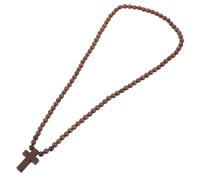 KOGMMYSEVP Collana in legno da uomo, stile hip-hop, rosario corto, con perline, accessorio alla moda