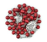 KOGMMYSEVP Collana rosario con coroncina dei sette dolori e rosario profumato in legno profumato alla rosa della coroncina della madre dolorosa, 53cm