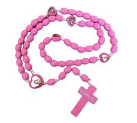 KOGMMYSEVP Collana Rosario Ovale Rosario All'ingrosso, Rosario religioso Con Pezzo A Forma Di Cuore