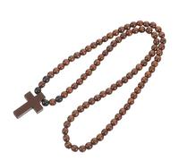 KOGMMYSEVP Rosario da uomo con perline in legno, stile vintage, accessorio alla moda hip hop, gioiello alla moda per tutte le occasioni