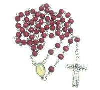 KOGMMYSEVP Rosario di legno del profumo di 7mm, Vergine Maria, collana con fragranza di rosa, Medio