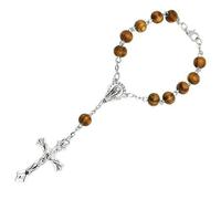 KOGMMYSEVP Rosario in legno con croce braccialetto con scatola set cattolicesimo religioso rosario perline rosari [legno]