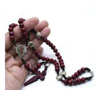 KOGMMYSEVP Rosario in legno con perline a forma di crocifisso di Santiago con ciondolo cattolicesimo, collane religiose, catholic