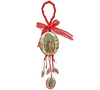 KOGMMYSEVP Rosario in legno da appendere con San Giuda, Madonna Maria Guadalupe, ovale, da donna, con scritta in lingua inglese "Tadeo Blessing", SaintJude