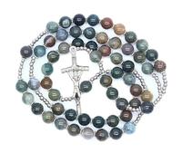 KOGMMYSEVP Rosario religioso perline croce collana Dio Santi Preghiera Forniture Giveaway, 33cm