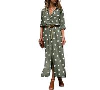 KOGORA Vestito Abiti Lunghi della Primavera Femminile Temperamento A Manica Lunga Abbondante Abito Abito Casual Sciolti-A-B-L