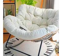 KOGTYB Rocking Chairs for Adults, Papasan Rocking Chair, 40.9in Oversized Rattan Wicker Lounge Chair, Egg Rockings Chairs Metal Frame Large Supports Modern Outdoor Patio(White)