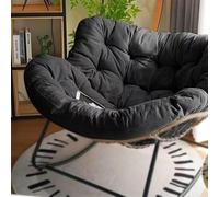 KOGTYB Rocking Chairs for Adults, Papasan Rocking Chair, 40.9in Oversized Rattan Wicker Lounge Chair, Egg Rockings Chairs Metal Frame Large Supports Modern Outdoor Patio(Black)