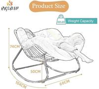KOGTYB Rocking Chairs for Adults, Papasan Rocking Chair, 40.9in Oversized Rattan Wicker Lounge Chair, Egg Rockings Chairs Metal Frame Large Supports Modern Outdoor Patio(Beige)