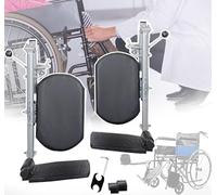 KOGTYB Supporto della Gamba di Sollevamento per Sedia a rotelle - Universale, Supporto Singolo del Pedale: Angolo Regolabile /90 cm - 180 cm, con Cuscinetti per Piede, disabili/Anziani(Apair)