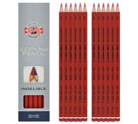 Koh-I-Noor 1561G - Matite indelebili per copiare, confezione da 12, colore: Rosso