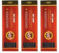 KOH-I-NOOR, Gioconda, confezione tripla di carboncini, 5,6 mm/120 mm, mina dura/media/morbida, colore nero (etichetta in lingua italiana non garantita)