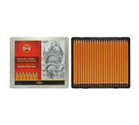 KOH-I-NOOR - Matite da artista in grafite, set da 24 pezzi, con custodia in metallo