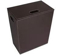 KOH-I-NOOR Cesto Portabiancheria Contenitore Bucato sporco in Ecopelle con Sacca interna in Tessuto e Coperchio cm. 43x26x48 h colore Marrone - 2462 Ecopelle