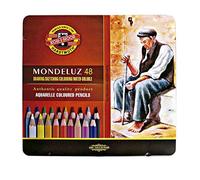 Koh-I-Noor - Set di 48 pastelli acquerellabili di alta qualità in scatola di metallo