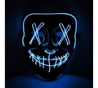 KOH - Maschera a LED blu, con 3 effetti di luce, per feste a tema, Halloween, carnevale e carnevale, unisex